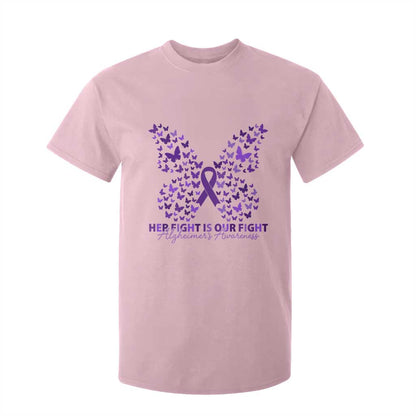 Alzheimers Butterfly Support Gift T Shirt For Kid Her Fight Our Fight