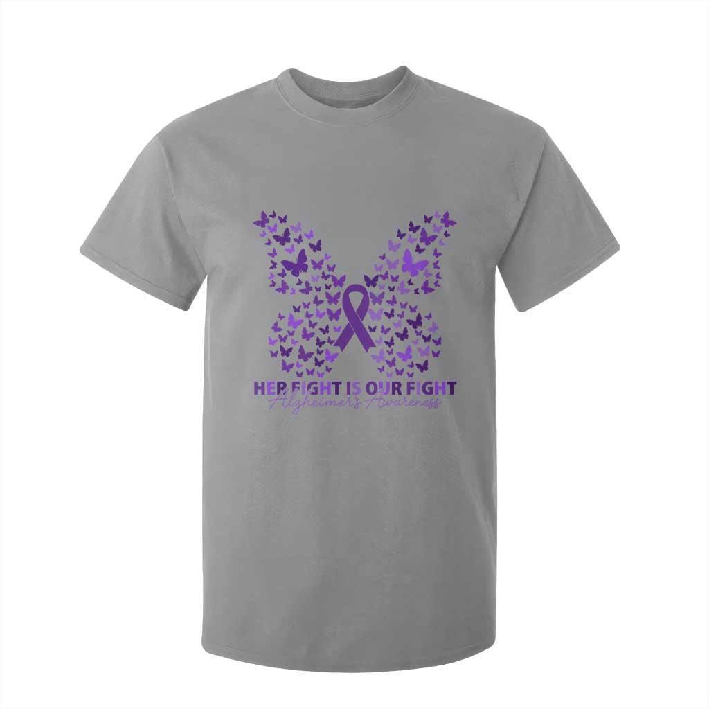 Alzheimers Butterfly Support Gift T Shirt For Kid Her Fight Our Fight