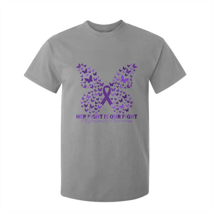 Alzheimers Butterfly Support Gift T Shirt For Kid Her Fight Our Fight