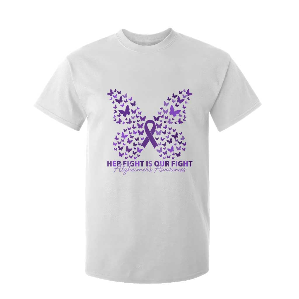 Alzheimers Butterfly Support Gift T Shirt For Kid Her Fight Our Fight