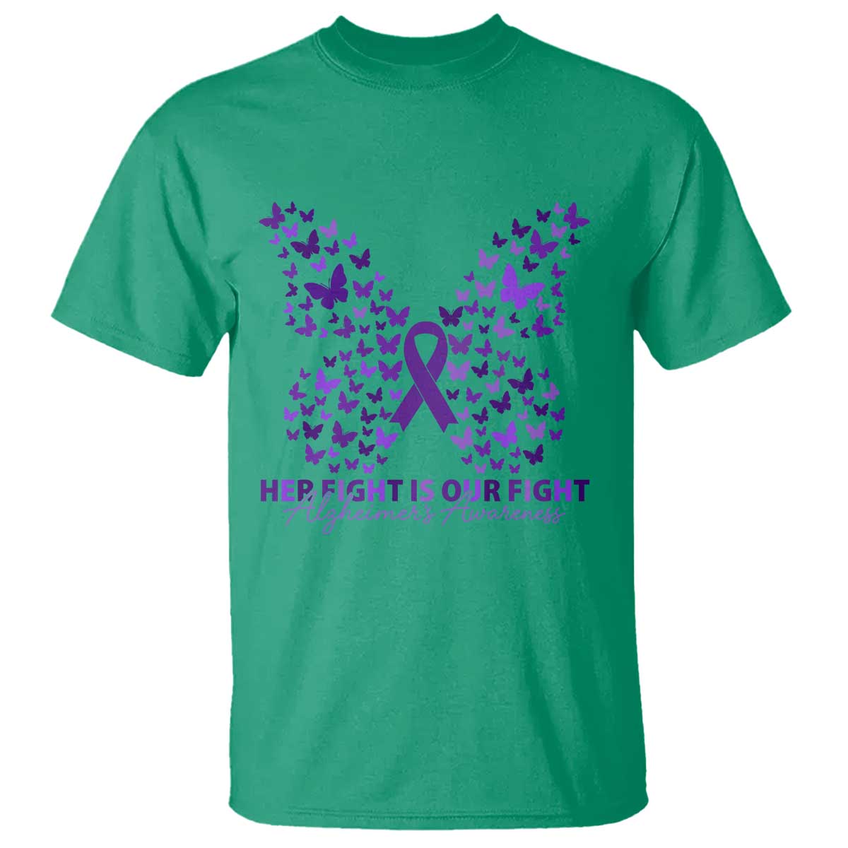 Alzheimers Butterfly Support Gift T Shirt Her Fight Our Fight