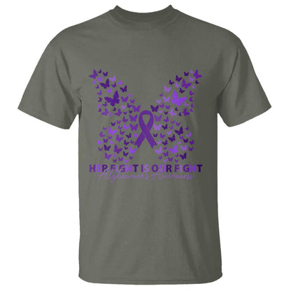 Alzheimers Butterfly Support Gift T Shirt Her Fight Our Fight