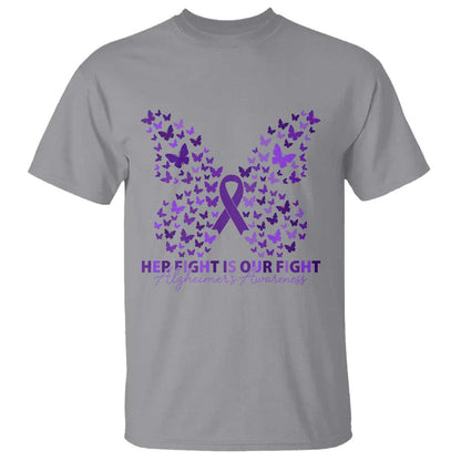 Alzheimers Butterfly Support Gift T Shirt Her Fight Our Fight