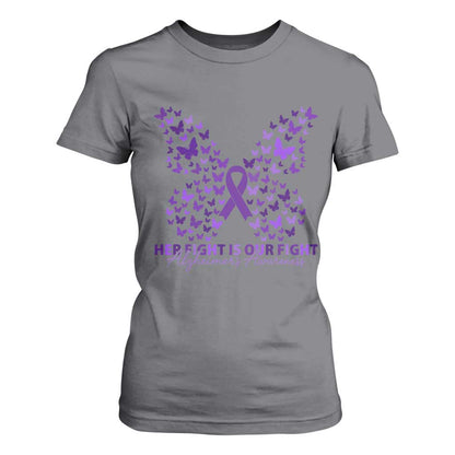 Alzheimers Butterfly Support Gift T Shirt For Women Her Fight Our Fight
