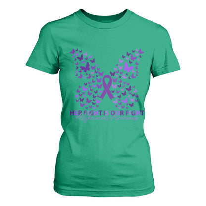 Alzheimers Butterfly Support Gift T Shirt For Women Her Fight Our Fight