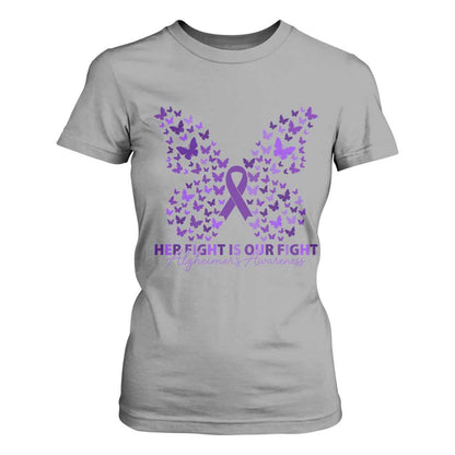 Alzheimers Butterfly Support Gift T Shirt For Women Her Fight Our Fight