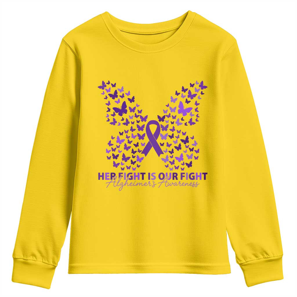 Alzheimers Butterfly Support Gift Youth Sweatshirt Her Fight Our Fight