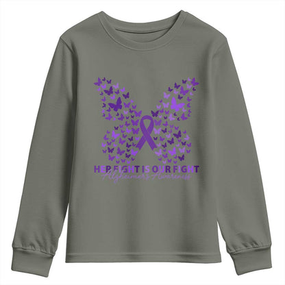 Alzheimers Butterfly Support Gift Youth Sweatshirt Her Fight Our Fight