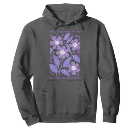 Alzheimers Purple Floral Retro Graphic Hoodie I Will Remember For You