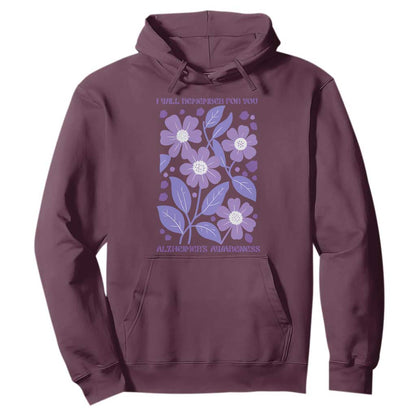 Alzheimers Purple Floral Retro Graphic Hoodie I Will Remember For You