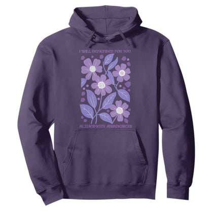 Alzheimers Purple Floral Retro Graphic Hoodie I Will Remember For You