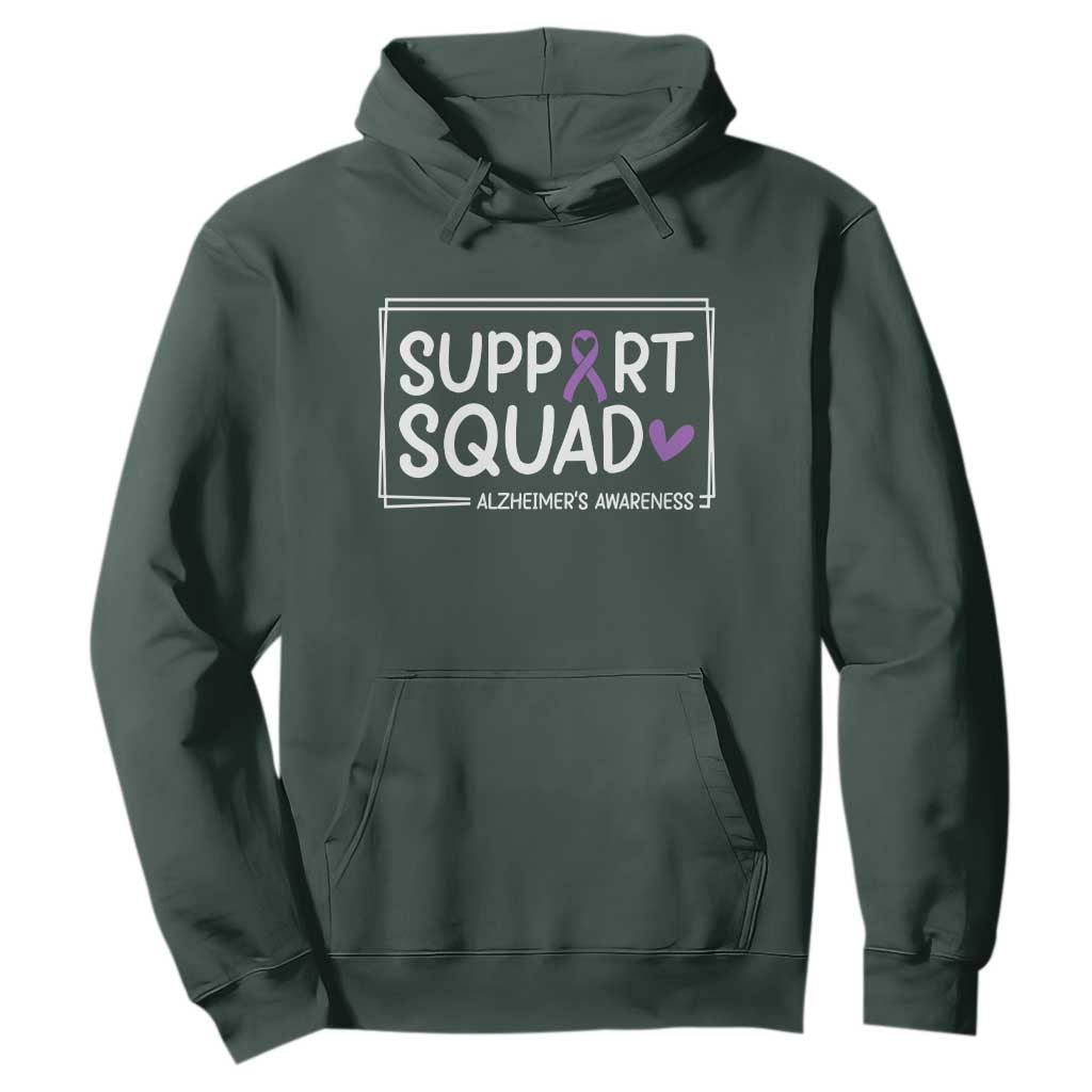 Support Squad Alzheimers Hoodie Purple Ribbon Hope Strength Love
