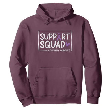 Support Squad Alzheimers Hoodie Purple Ribbon Hope Strength Love