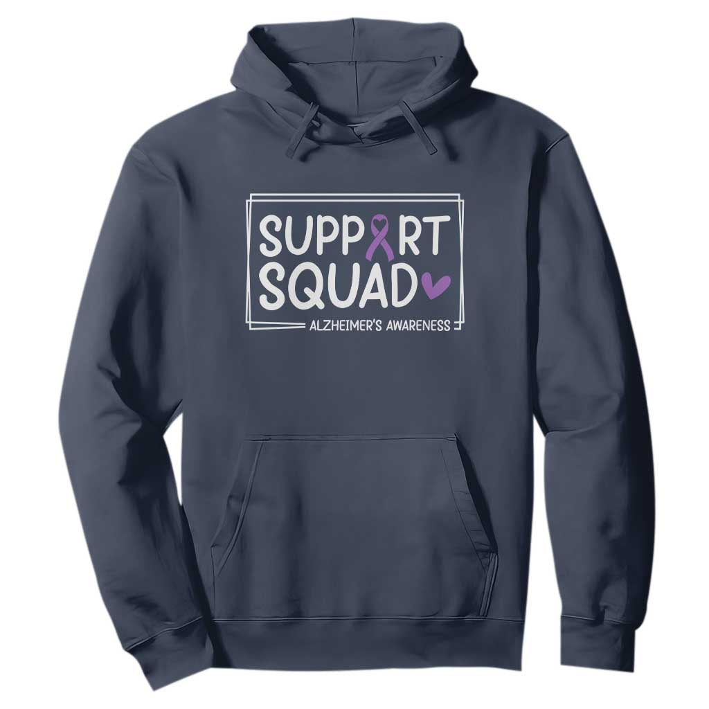 Support Squad Alzheimers Hoodie Purple Ribbon Hope Strength Love