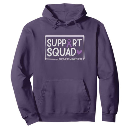 Support Squad Alzheimers Hoodie Purple Ribbon Hope Strength Love
