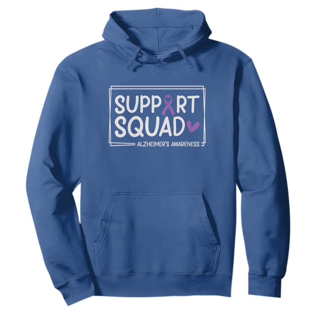 Support Squad Alzheimers Hoodie Purple Ribbon Hope Strength Love