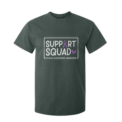 Support Squad Alzheimers T Shirt For Kid Purple Ribbon Hope Strength Love
