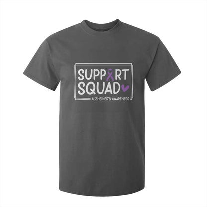 Support Squad Alzheimers T Shirt For Kid Purple Ribbon Hope Strength Love