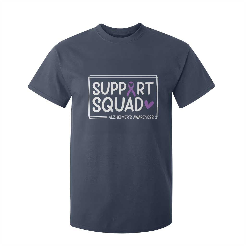Support Squad Alzheimers T Shirt For Kid Purple Ribbon Hope Strength Love