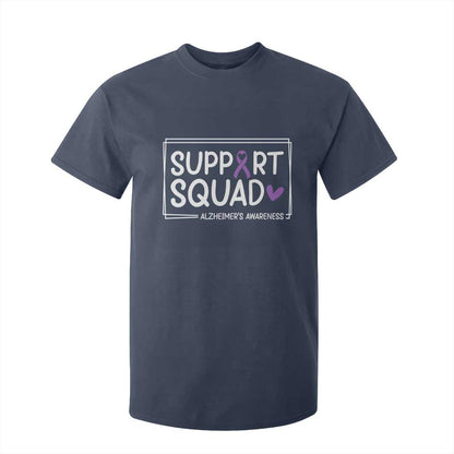 Support Squad Alzheimers T Shirt For Kid Purple Ribbon Hope Strength Love