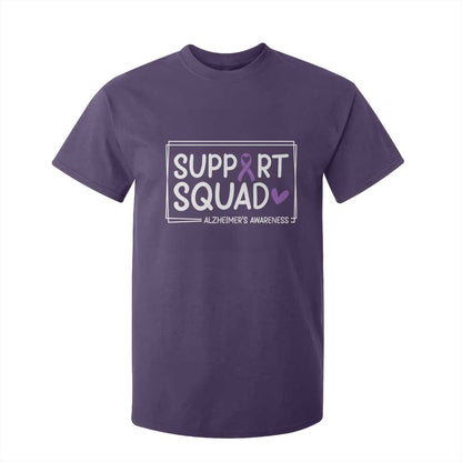 Support Squad Alzheimers T Shirt For Kid Purple Ribbon Hope Strength Love