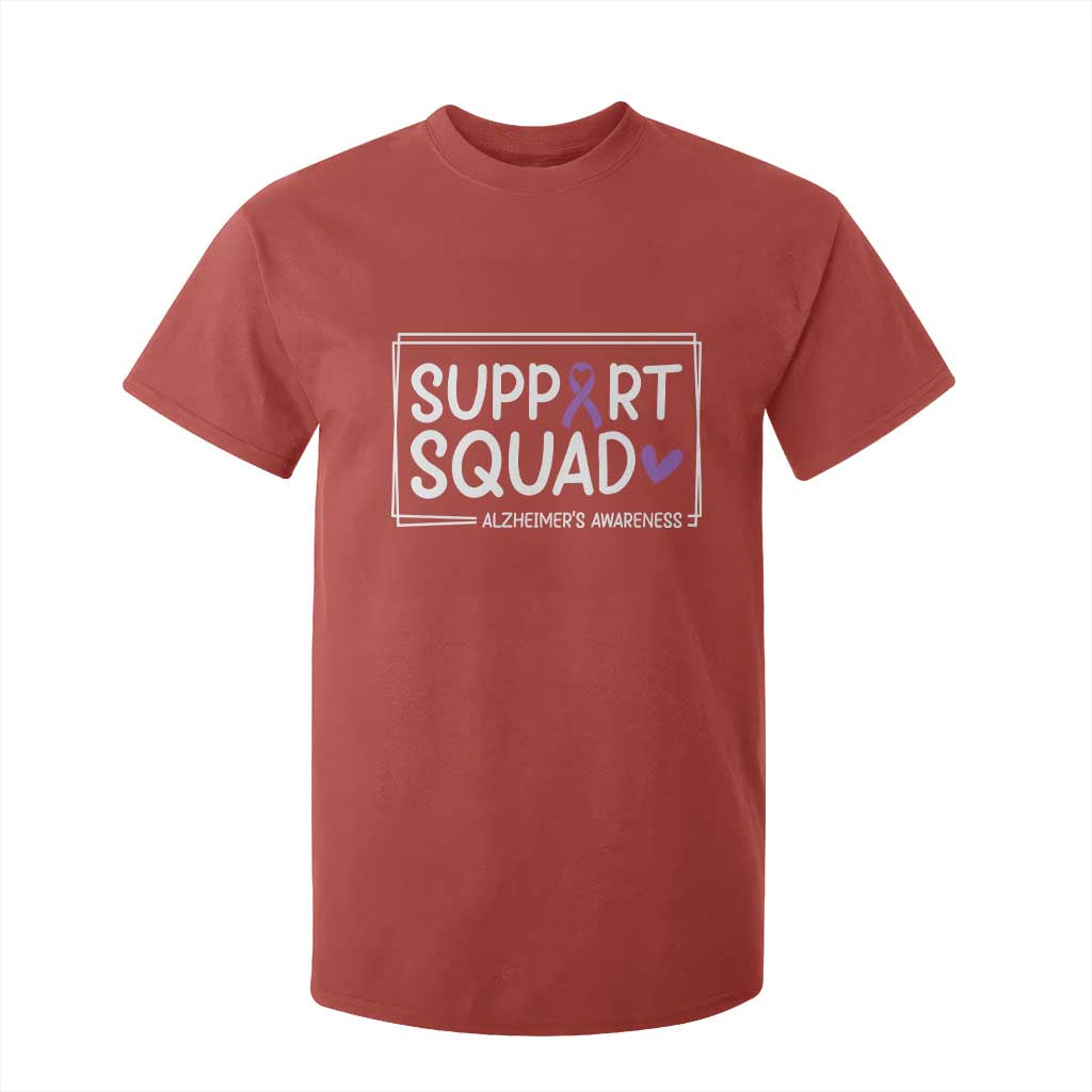 Support Squad Alzheimers T Shirt For Kid Purple Ribbon Hope Strength Love