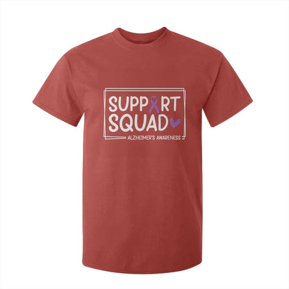 Support Squad Alzheimers T Shirt For Kid Purple Ribbon Hope Strength Love