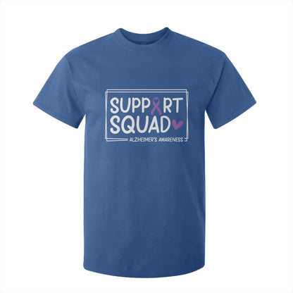 Support Squad Alzheimers T Shirt For Kid Purple Ribbon Hope Strength Love