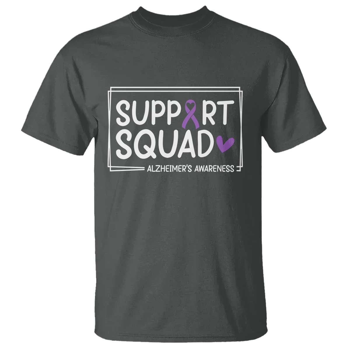 Support Squad Alzheimers T Shirt Purple Ribbon Hope Strength Love