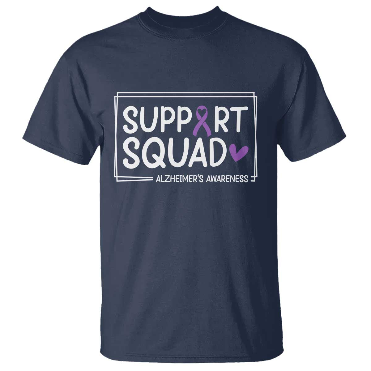 Support Squad Alzheimers T Shirt Purple Ribbon Hope Strength Love