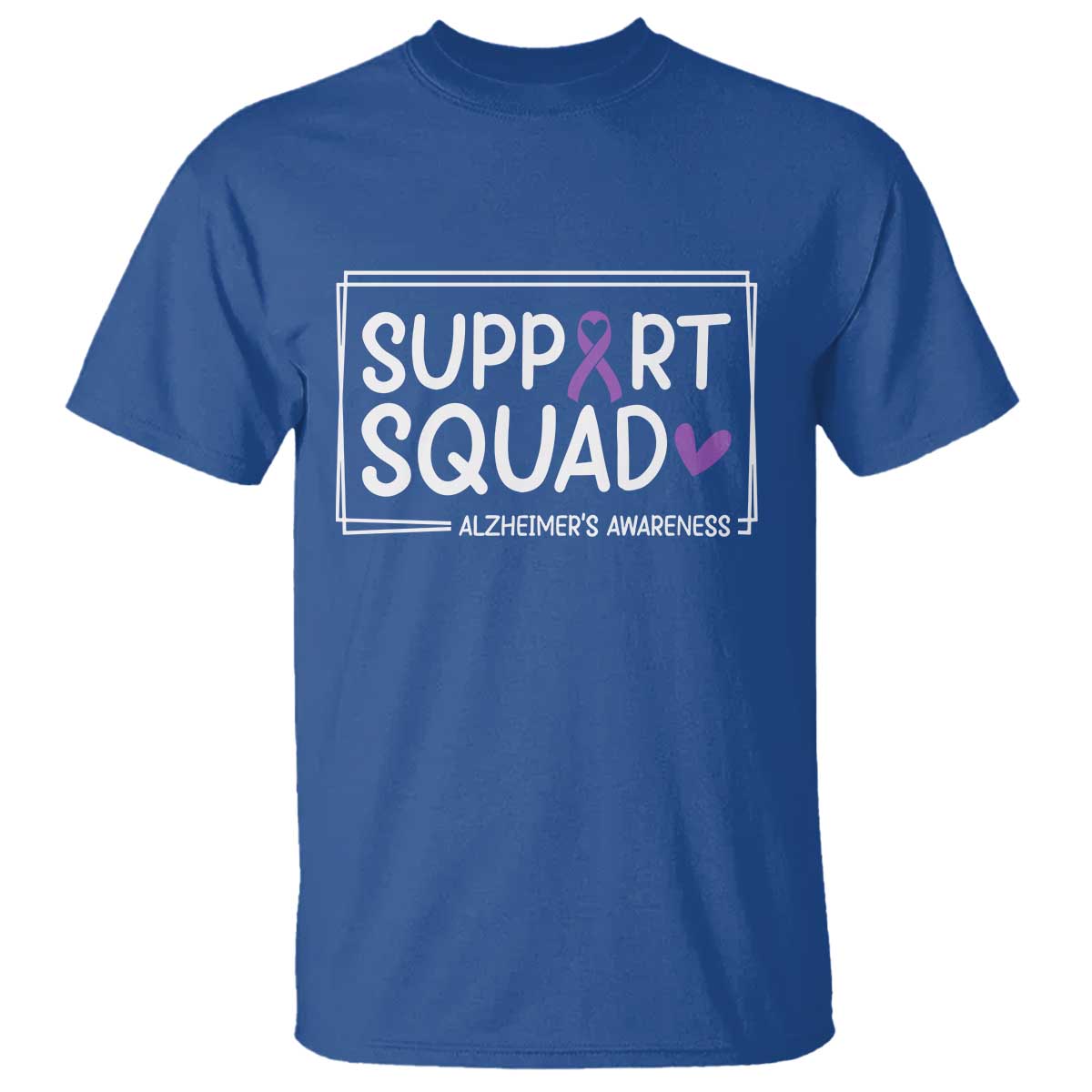 Support Squad Alzheimers T Shirt Purple Ribbon Hope Strength Love