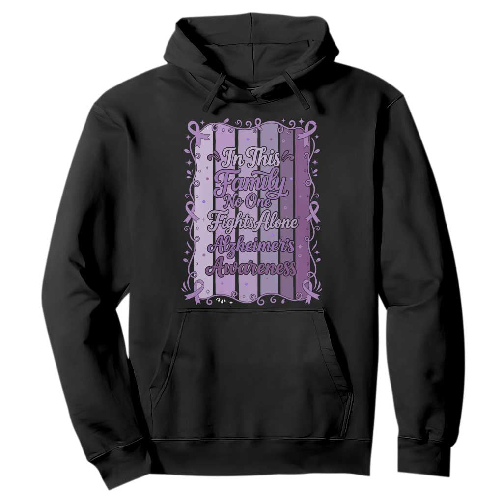 Purple Ribbon Alzheimers Caregiver Squad Gift Hoodie In This Family We Support Together