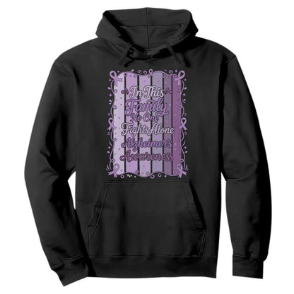 Purple Ribbon Alzheimers Caregiver Squad Gift Hoodie In This Family We Support Together