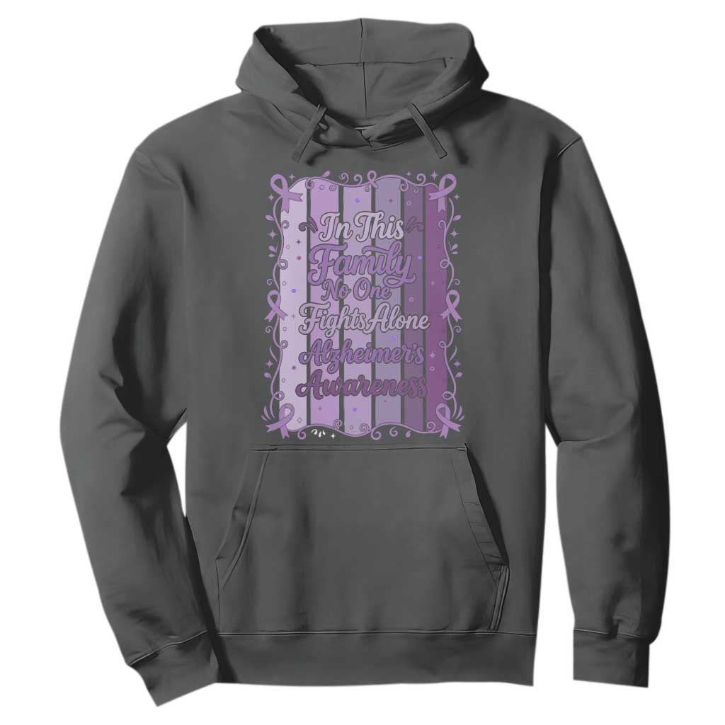 Purple Ribbon Alzheimers Caregiver Squad Gift Hoodie In This Family We Support Together