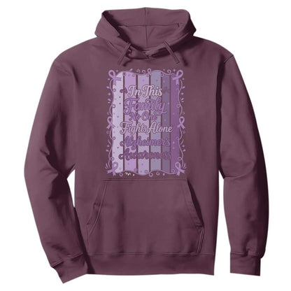 Purple Ribbon Alzheimers Caregiver Squad Gift Hoodie In This Family We Support Together