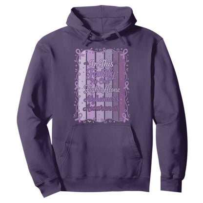 Purple Ribbon Alzheimers Caregiver Squad Gift Hoodie In This Family We Support Together