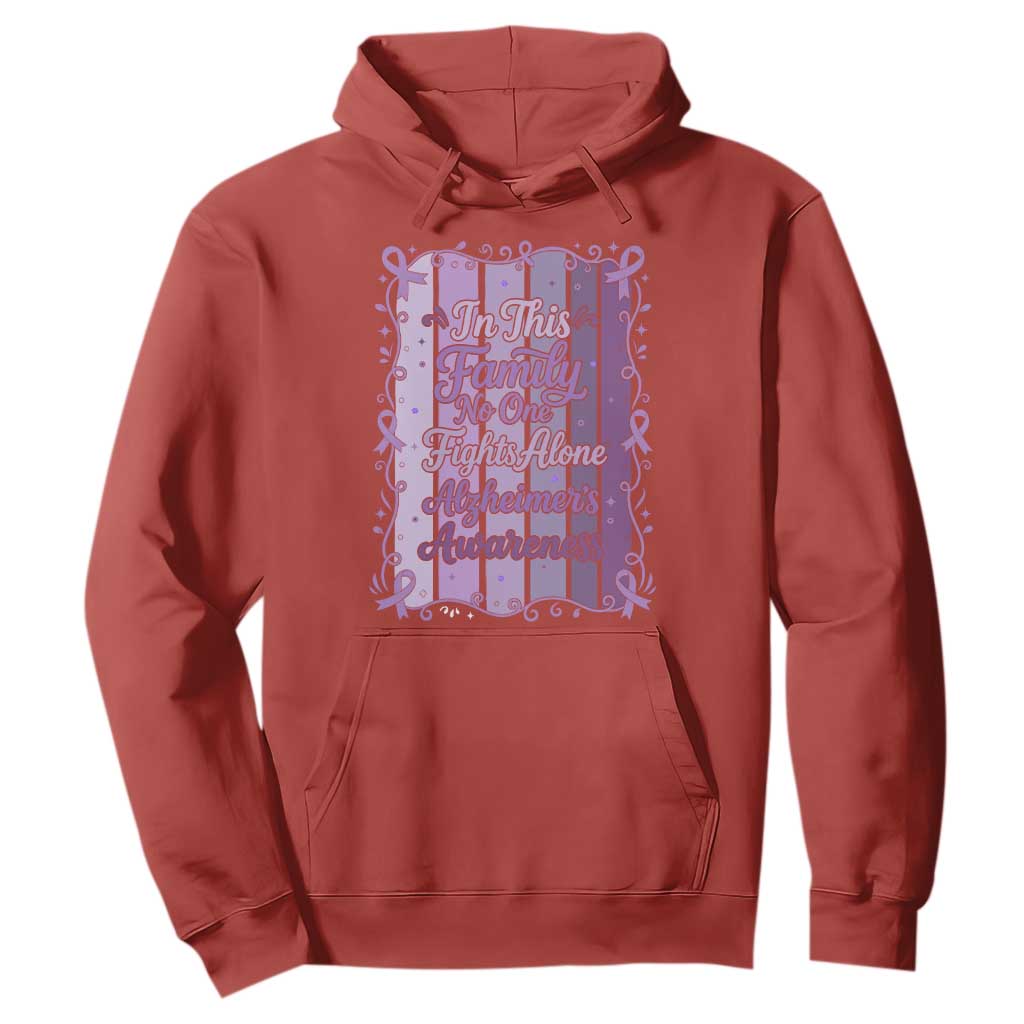 Purple Ribbon Alzheimers Caregiver Squad Gift Hoodie In This Family We Support Together