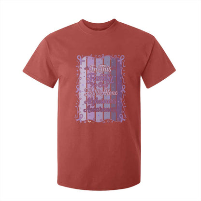 Purple Ribbon Alzheimers Caregiver Squad Gift T Shirt For Kid In This Family We Support Together