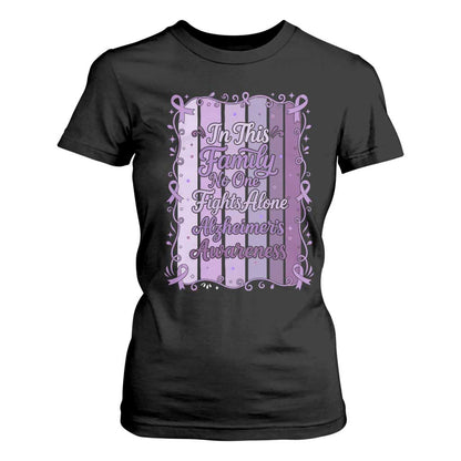 Purple Ribbon Alzheimers Caregiver Squad Gift T Shirt For Women In This Family We Support Together