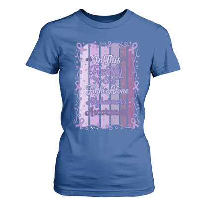 Purple Ribbon Alzheimers Caregiver Squad Gift T Shirt For Women In This Family We Support Together