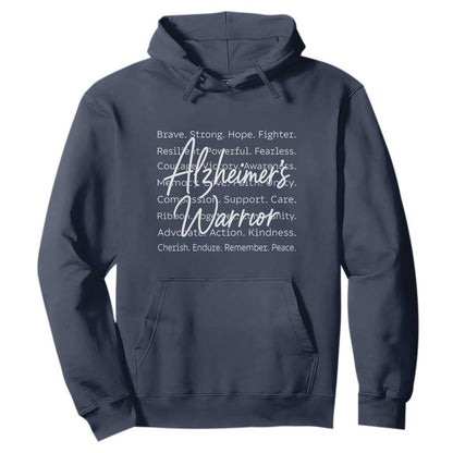 Alzheimers Warrior Purple Ribbon Support Word Cloud Typography Hoodie