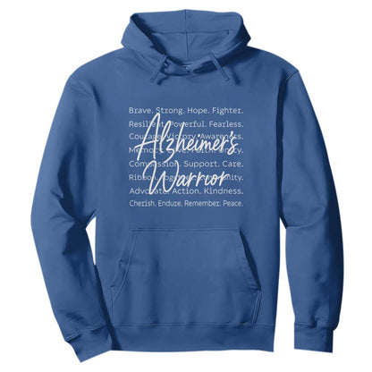 Alzheimers Warrior Purple Ribbon Support Word Cloud Typography Hoodie
