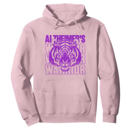 Alzheimer's Warrior Hoodie Purple Tiger Ribbon Support Graphic