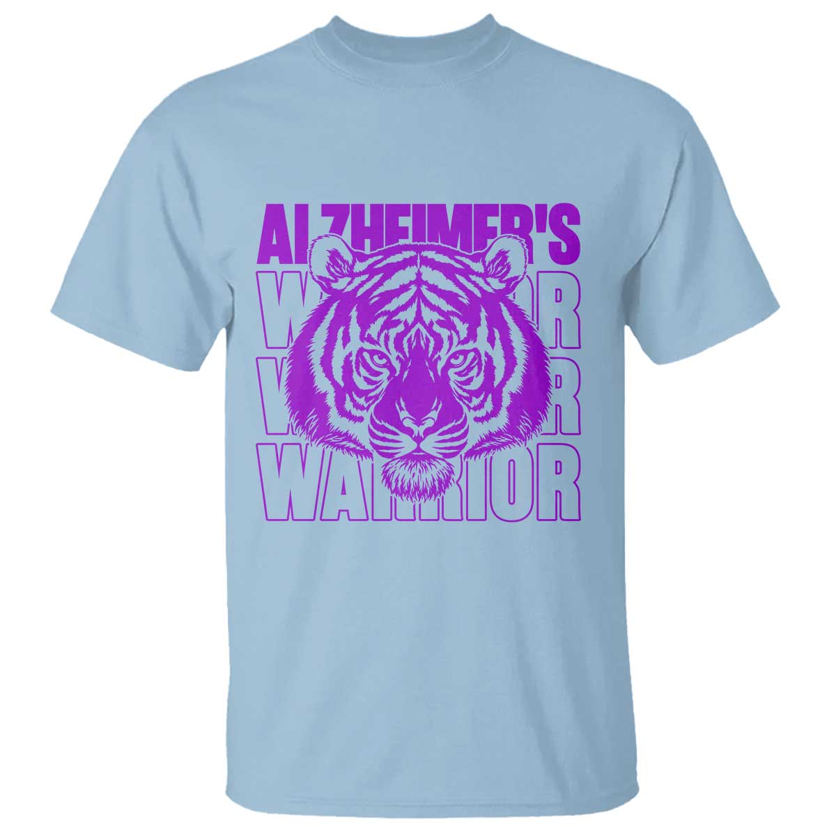 Alzheimer's Warrior T Shirt Purple Tiger Ribbon Support Graphic