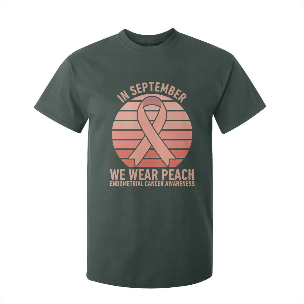In September We Wear Peach T Shirt For Kid Endometrial Cancer Support