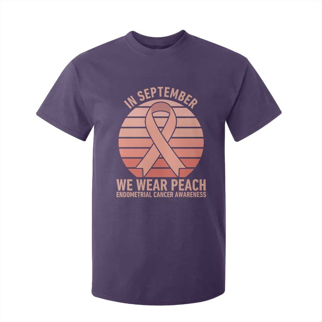 In September We Wear Peach T Shirt For Kid Endometrial Cancer Support