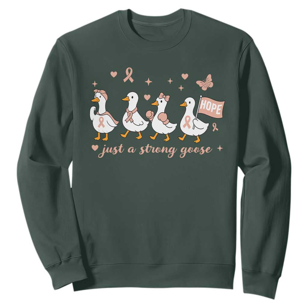 Funny Endometrial Cancer Goose Sweatshirt Just A Strong Goose
