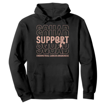 Endometrial Cancer Hoodie Support Squad Ribbon Warrior