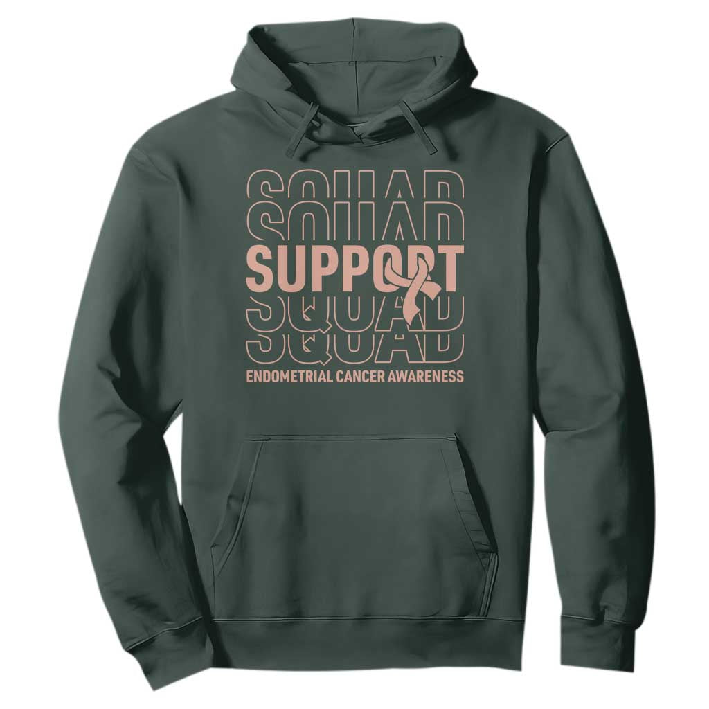 Endometrial Cancer Hoodie Support Squad Ribbon Warrior