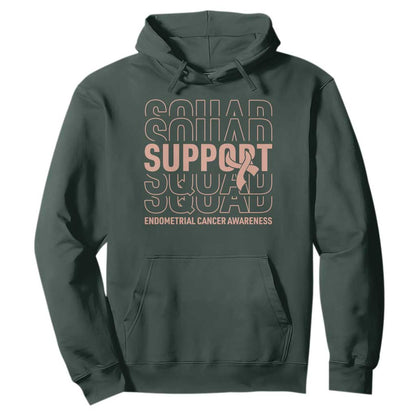 Endometrial Cancer Hoodie Support Squad Ribbon Warrior